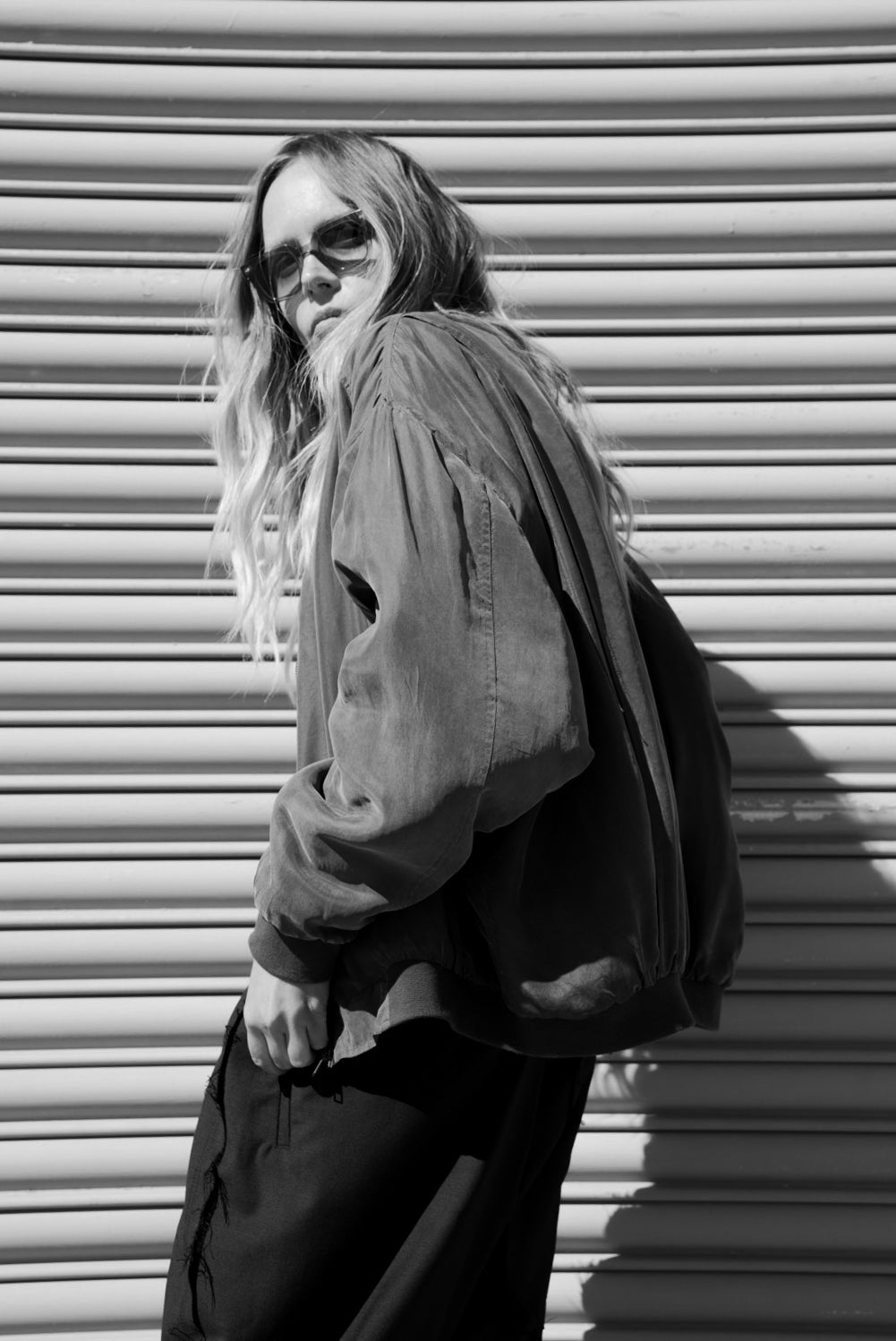 The Bluesy Silk Clouds Bomber Jacket