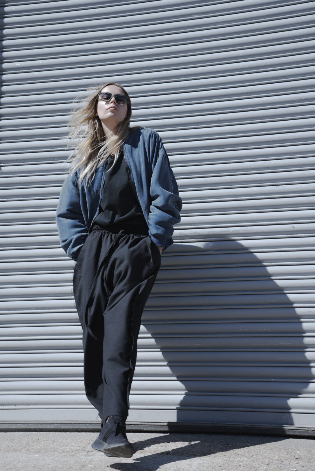 The Bluesy Silk Clouds Bomber Jacket