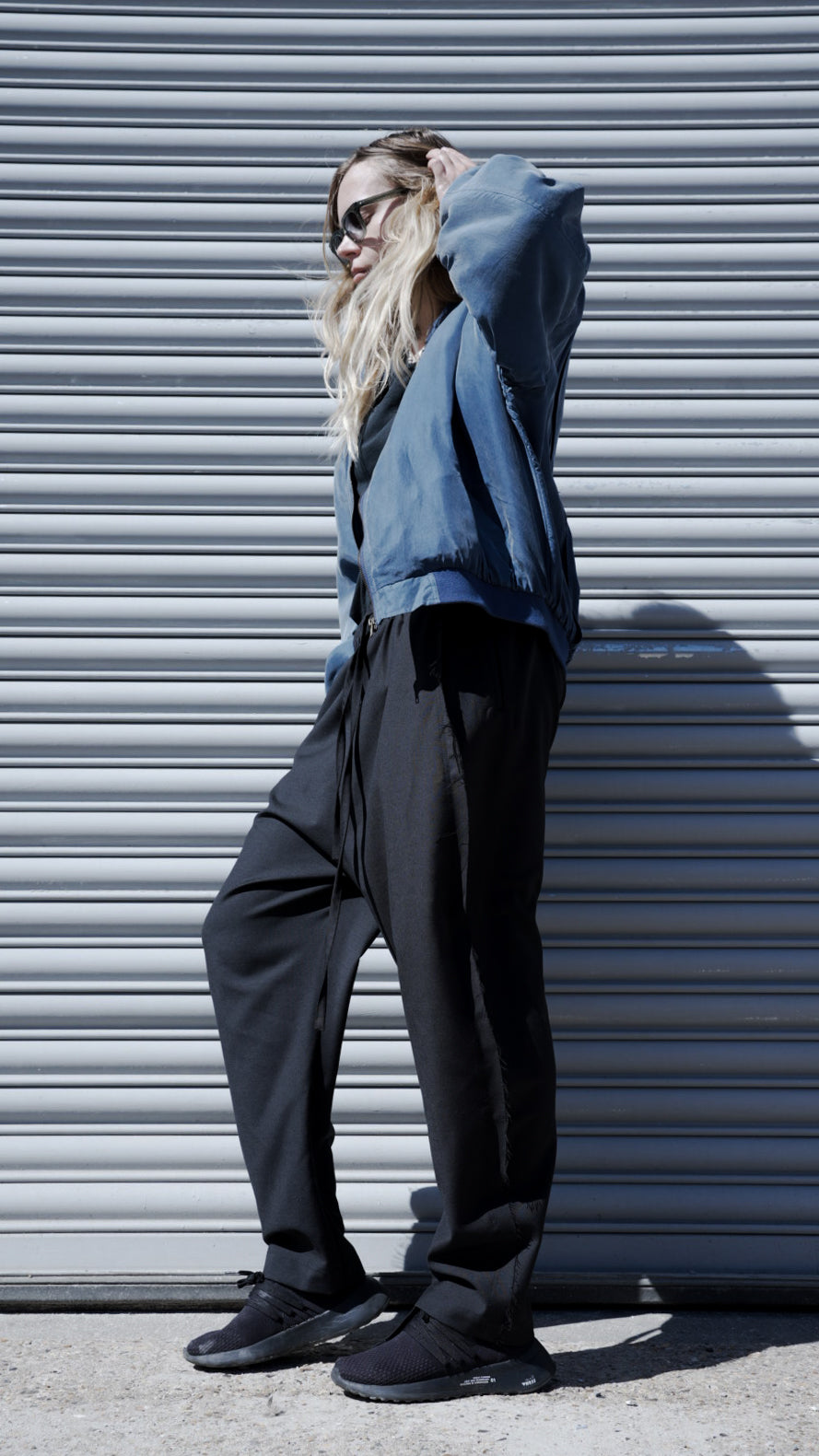 The Bluesy Silk Clouds Bomber Jacket